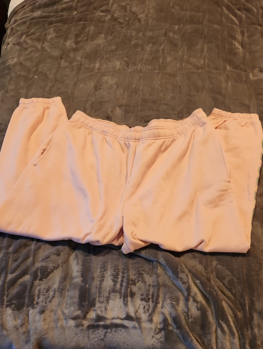 NWT PINK Victoria's Secret Light Pink Women's Jogger Sweatpants Side Xxl